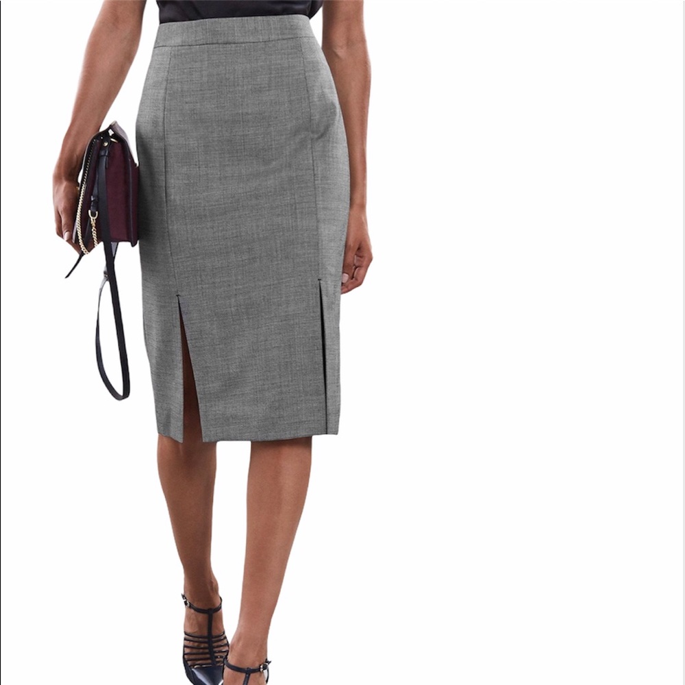 NWT Reiss Alber Wool Blend Pencil Skirt Grey 0